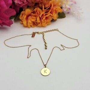 Kate Spade New York Initial K Pendant Necklace 12K Gold Plated One In A Million